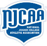 A blue and white logo with the words NJCAA, National Junior College Athletic Association